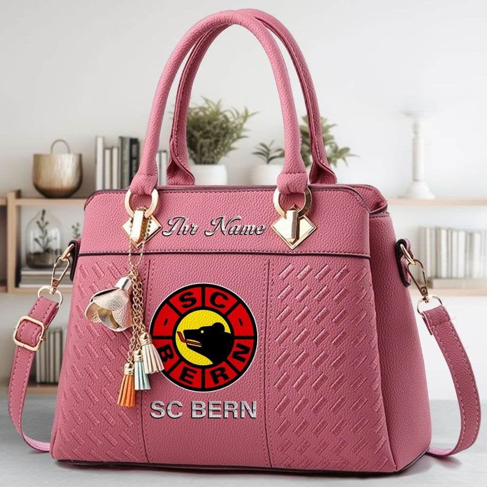 SC Bern Logo Crossbody Zip Hand Bag With Tassel Custom Name For Women - Image 5