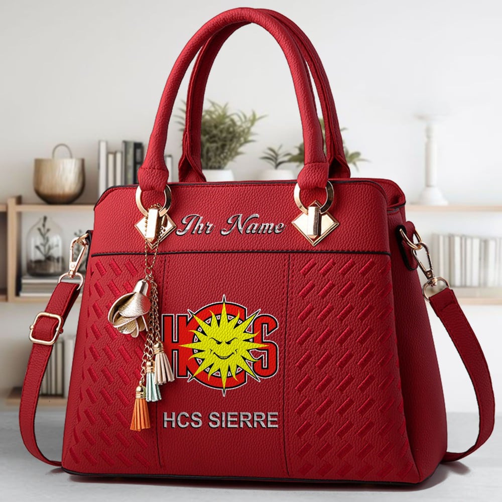HCS Sierre Logo Crossbody Zip Hand Bag With Tassel Custom Name For Women - Image 6