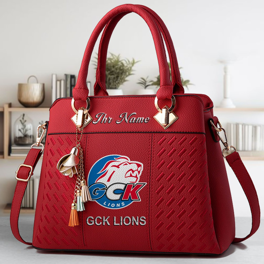 GCK Lions Logo Crossbody Zip Hand Bag With Tassel Custom Name For Women - Image 6