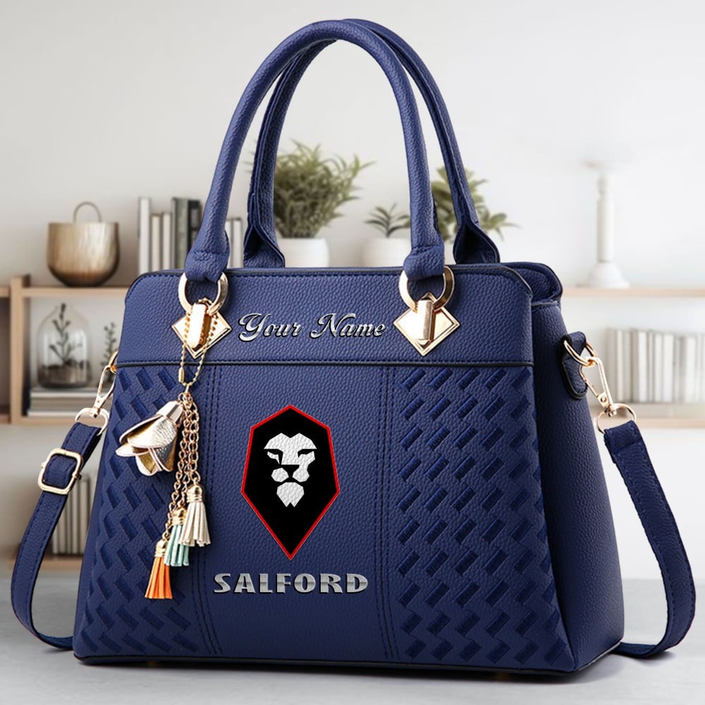 Salford Logo Crossbody Zip Hand Bag With Tassel Custom Name For Women - Image 2