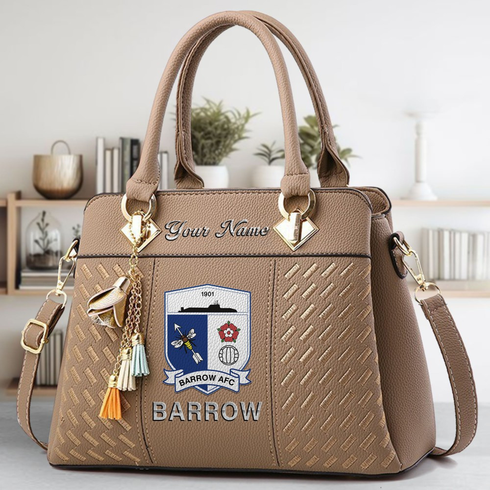 Barrow Logo Crossbody Zip Hand Bag With Tassel Custom Name For Women - Image 3