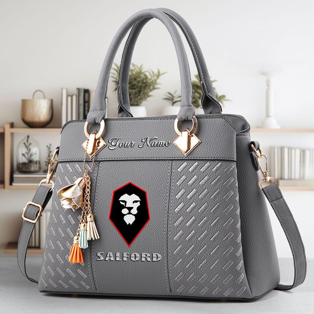 Salford Logo Crossbody Zip Hand Bag With Tassel Custom Name For Women - Image 4