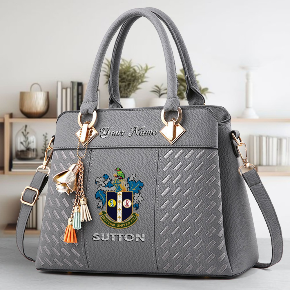Sutton Logo Crossbody Zip Hand Bag With Tassel Custom Name For Women - Image 4