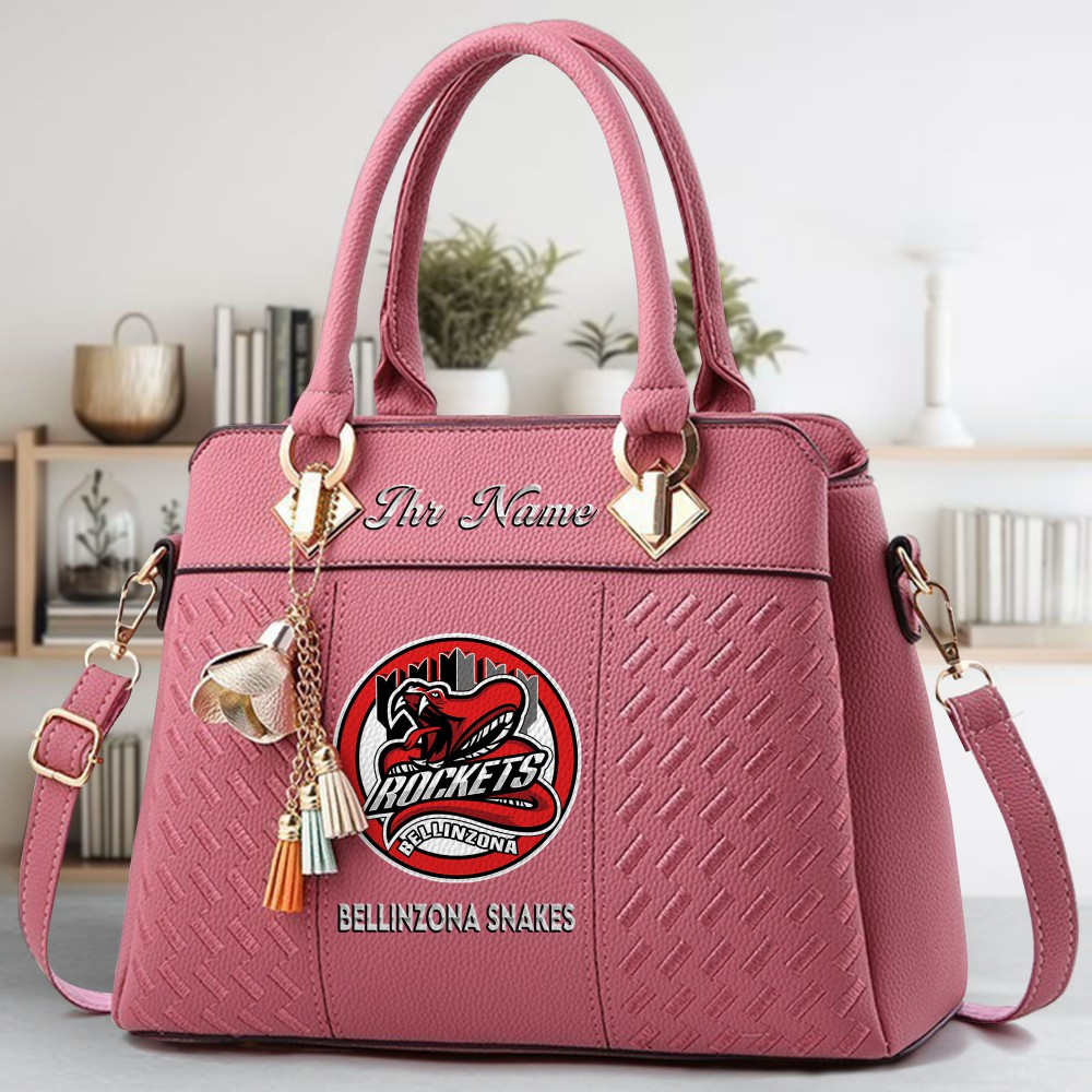 Bellinzona Snakes Logo Crossbody Zip Hand Bag With Tassel Custom Name For Women - Image 5