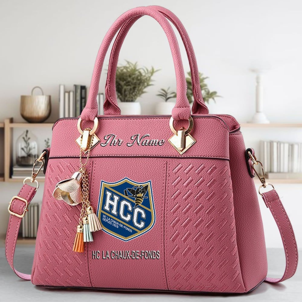 HC La Chaux de Fonds Logo Crossbody Zip Hand Bag With Tassel Custom Name For Women - Image 5