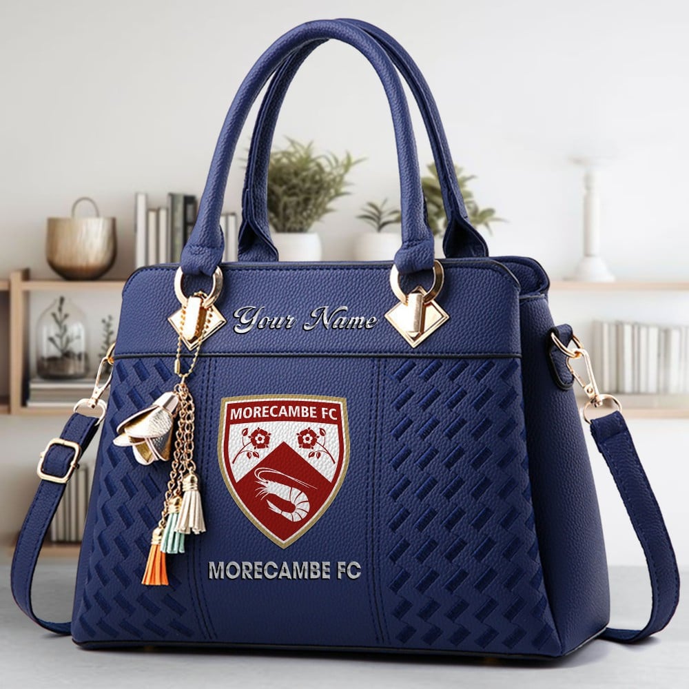 Morecambe Fc Logo Crossbody Zip Hand Bag With Tassel Custom Name For Women - Image 2