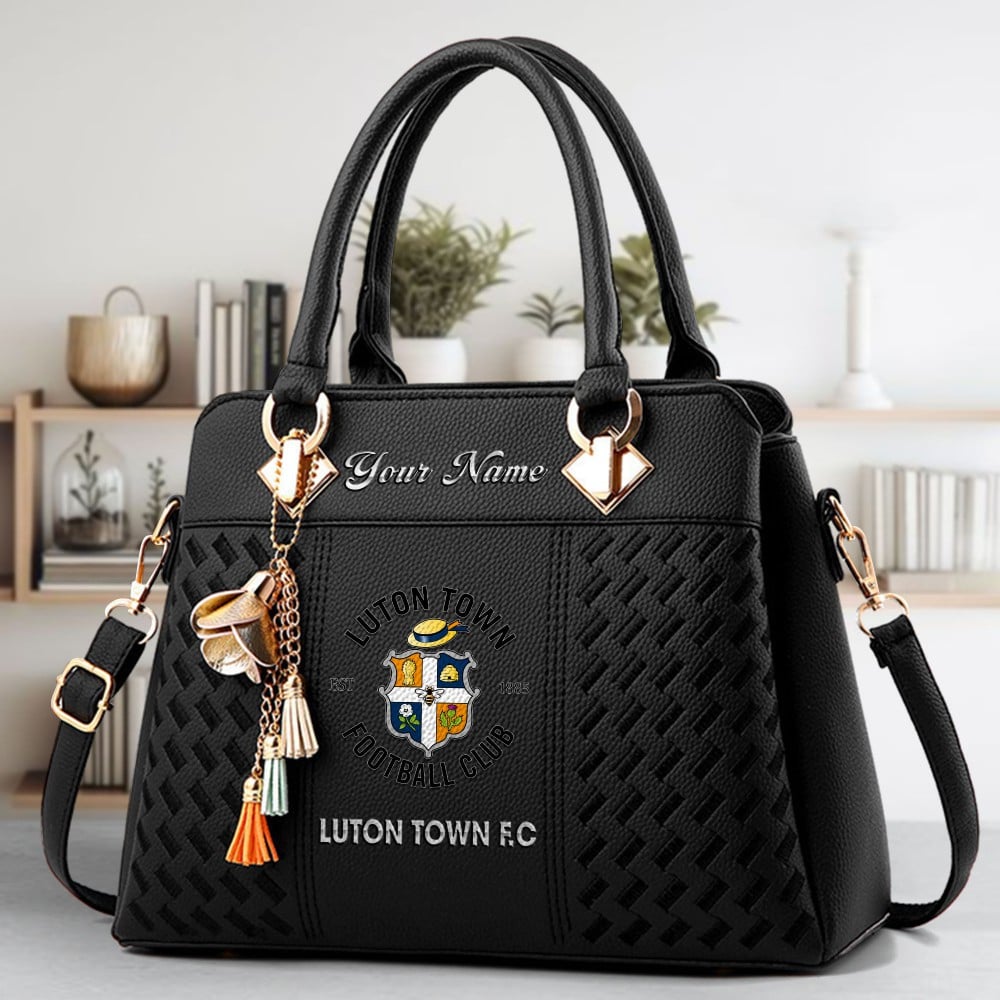 Luton Town FC Logo Crossbody Zip Hand Bag With Tassel Custom Name For Women - Image 2
