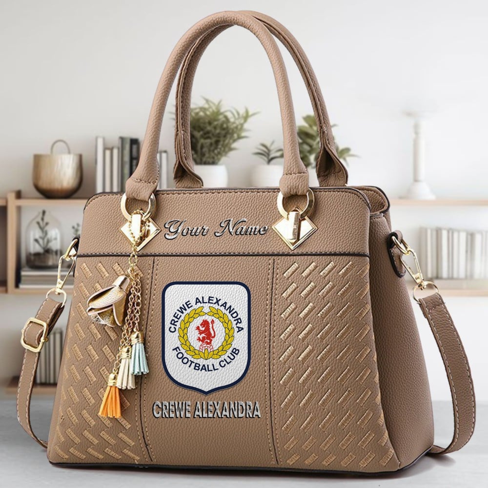 Crewe Alexandra Logo Crossbody Zip Hand Bag With Tassel Custom Name For Women - Image 3