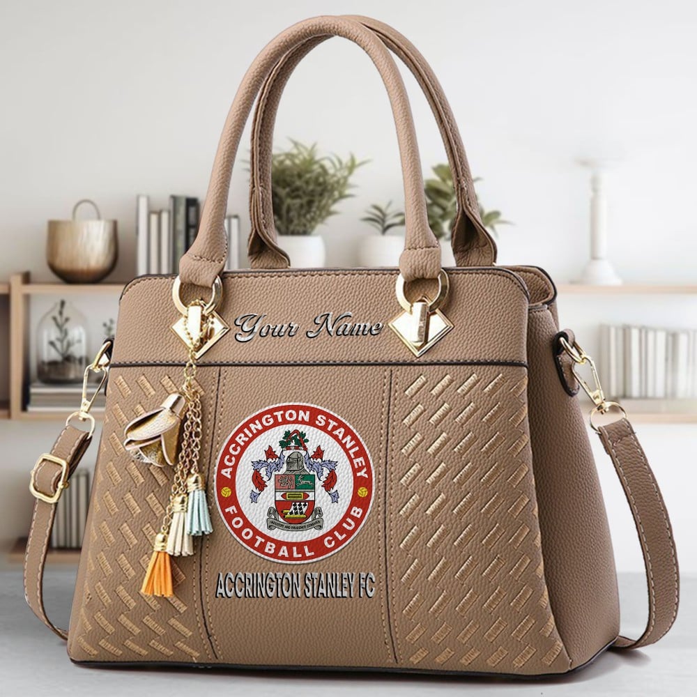 Accrington Stanley Logo Crossbody Zip Hand Bag With Tassel Custom Name For Women - Image 3