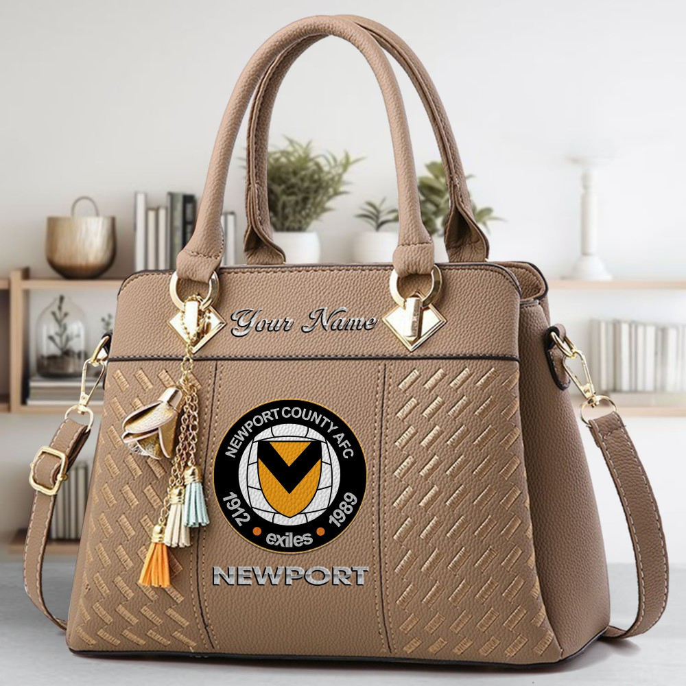 Newport Logo Crossbody Zip Hand Bag With Tassel Custom Name For Women - Image 3