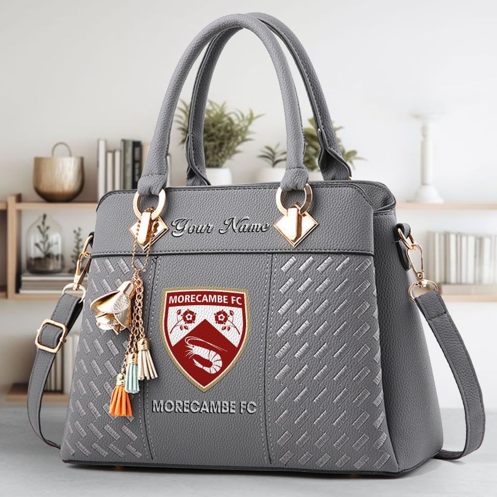 Morecambe Fc Logo Crossbody Zip Hand Bag With Tassel Custom Name For Women - Image 4