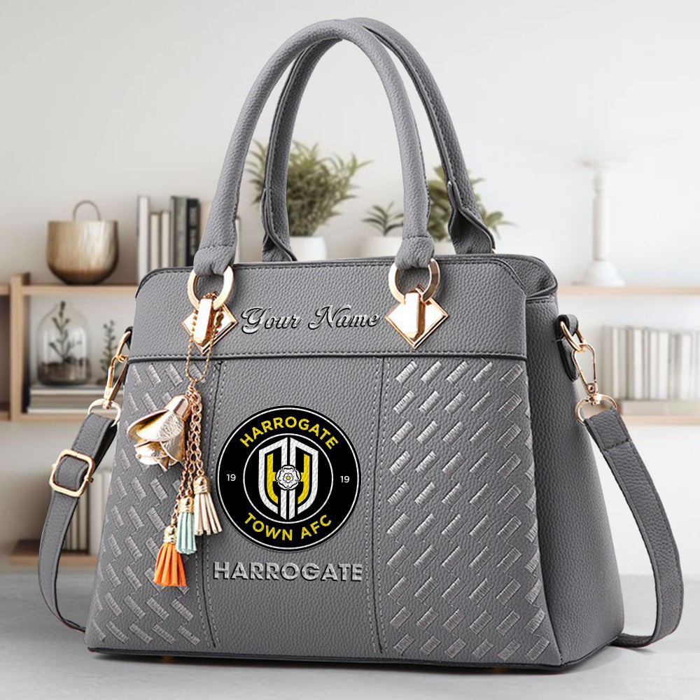 Harrogate Logo Crossbody Zip Hand Bag With Tassel Custom Name For Women - Image 4