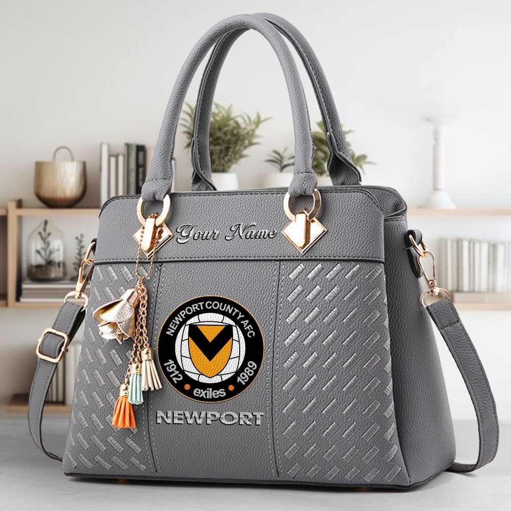 Newport Logo Crossbody Zip Hand Bag With Tassel Custom Name For Women - Image 4