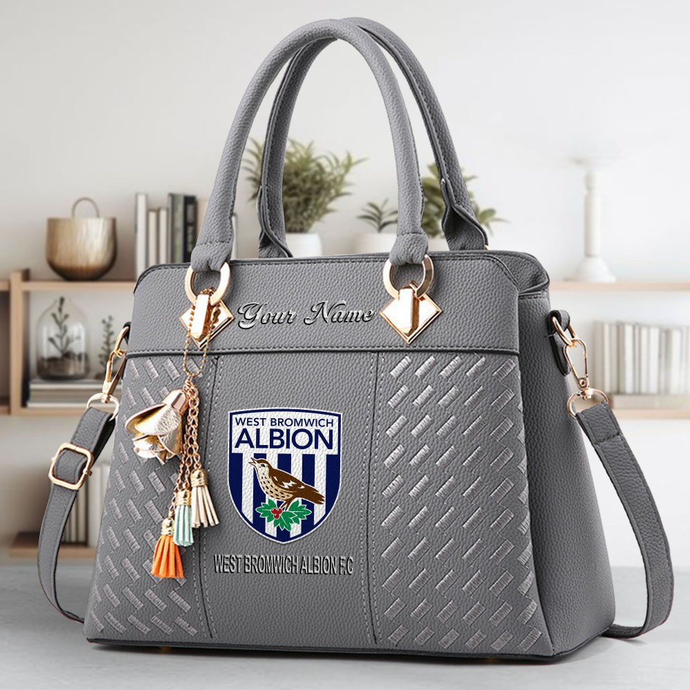 West Bromwich Albion FC Logo Crossbody Zip Hand Bag With Tassel Custom Name For Women - Image 4