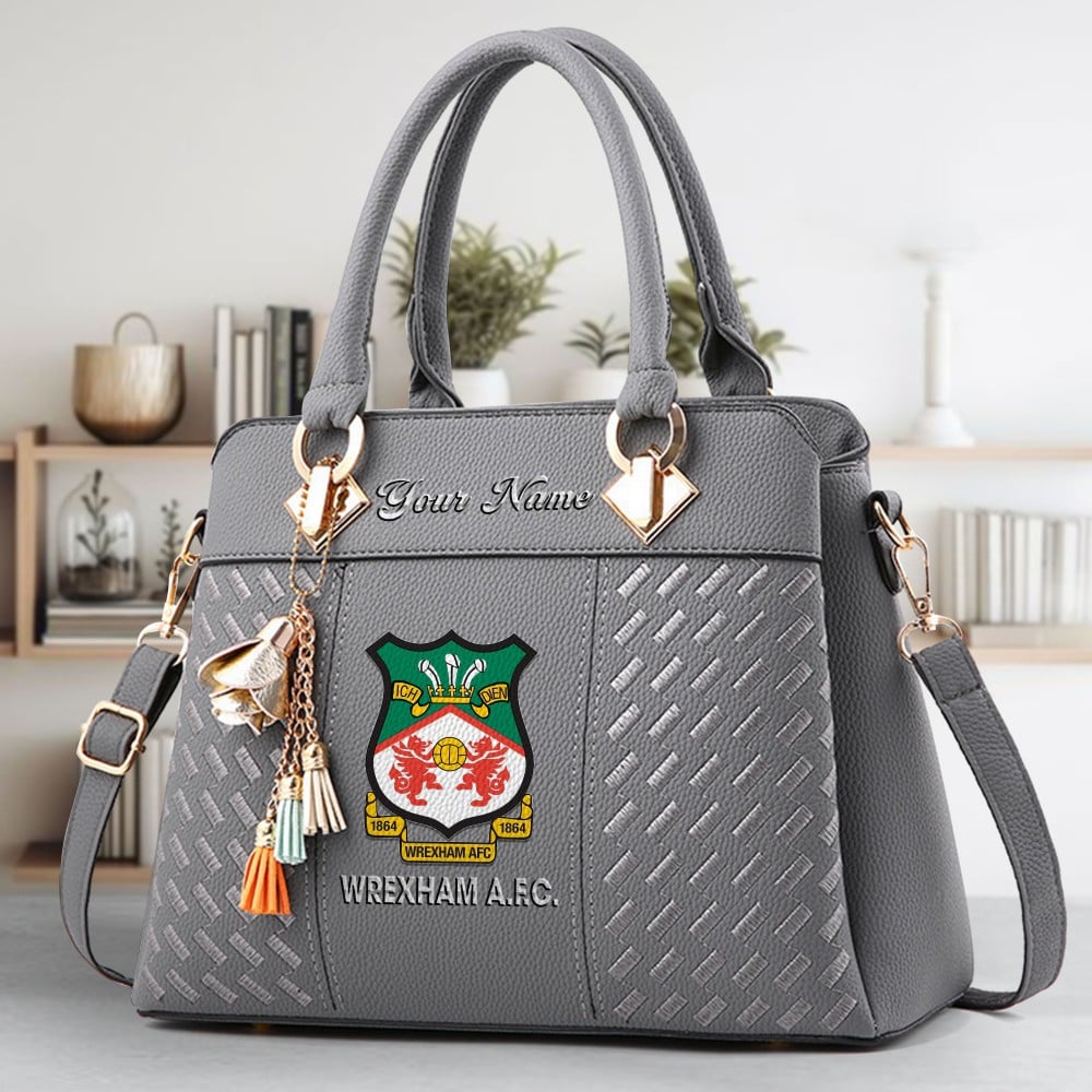 Wrexham AFC Logo Crossbody Zip Hand Bag With Tassel Custom Name For Women - Image 4