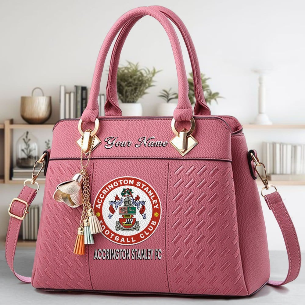 Accrington Stanley Logo Crossbody Zip Hand Bag With Tassel Custom Name For Women - Image 5