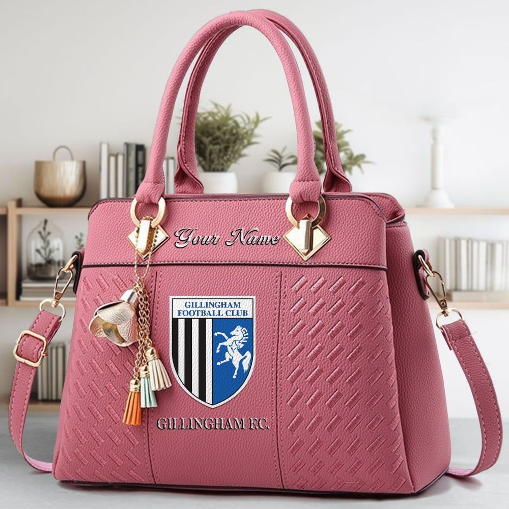 Gillingham F.C Logo Crossbody Zip Hand Bag With Tassel Custom Name For Women - Image 5