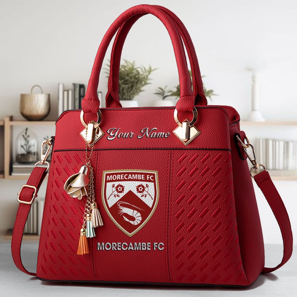 Morecambe Fc Logo Crossbody Zip Hand Bag With Tassel Custom Name For Women - Image 6