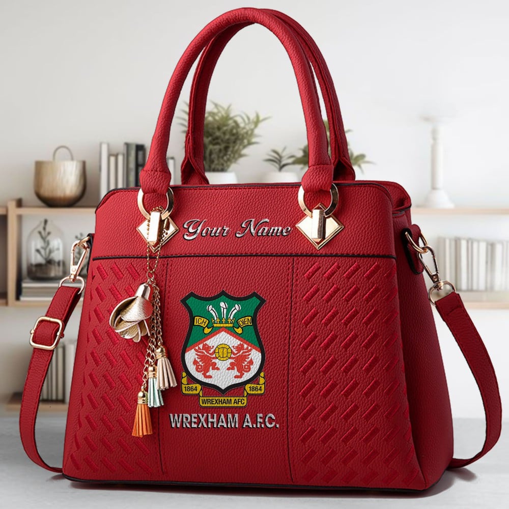 Wrexham AFC Logo Crossbody Zip Hand Bag With Tassel Custom Name For Women - Image 6