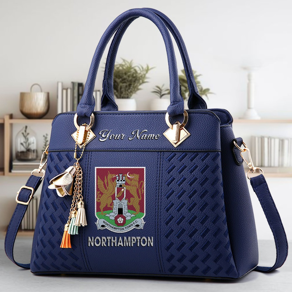 Northampton Logo Crossbody Zip Hand Bag With Tassel Custom Name For Women - Image 2
