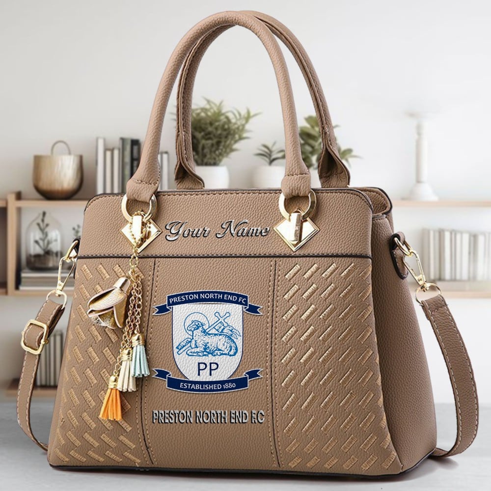 Preston North End FC Logo Crossbody Zip Hand Bag With Tassel Custom Name For Women - Image 3