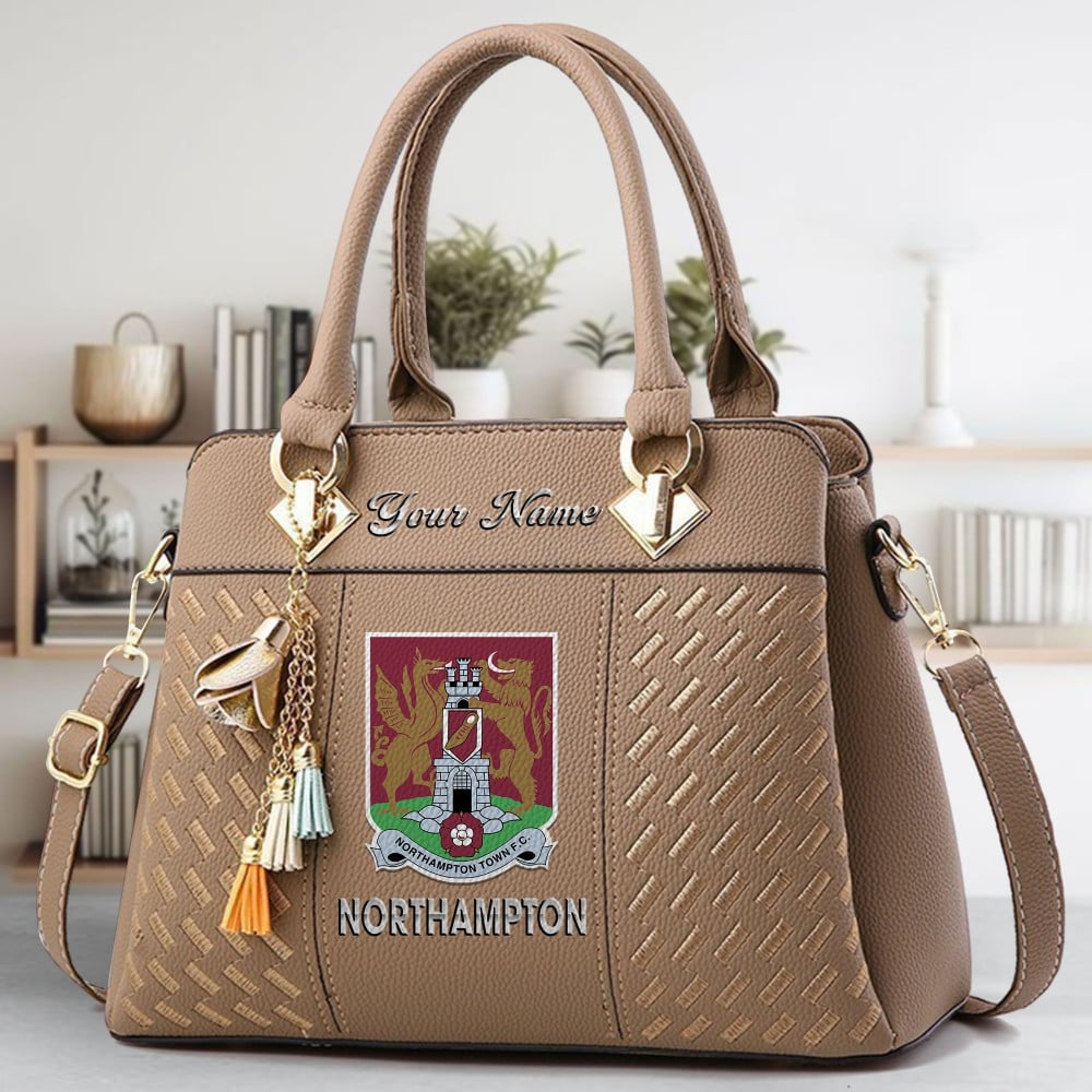 Northampton Logo Crossbody Zip Hand Bag With Tassel Custom Name For Women - Image 3