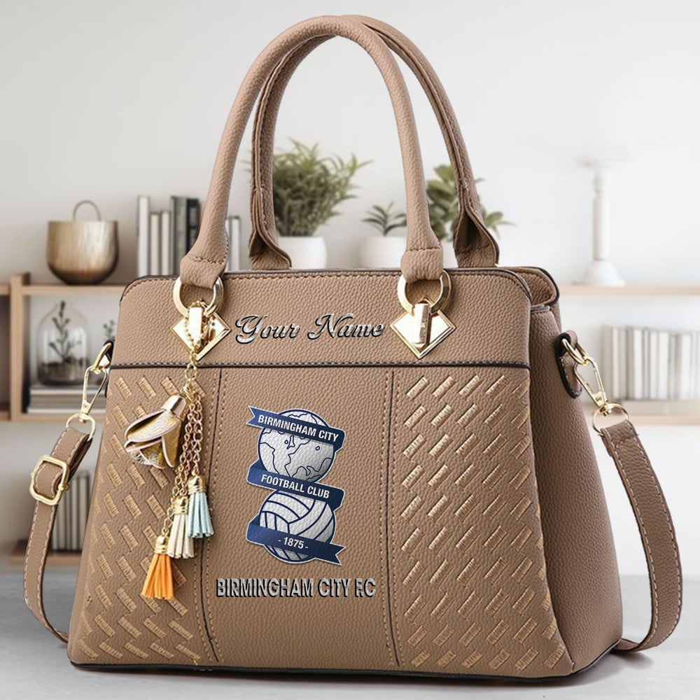 Birmingham City FC Logo Crossbody Zip Hand Bag With Tassel Custom Name For Women - Image 3
