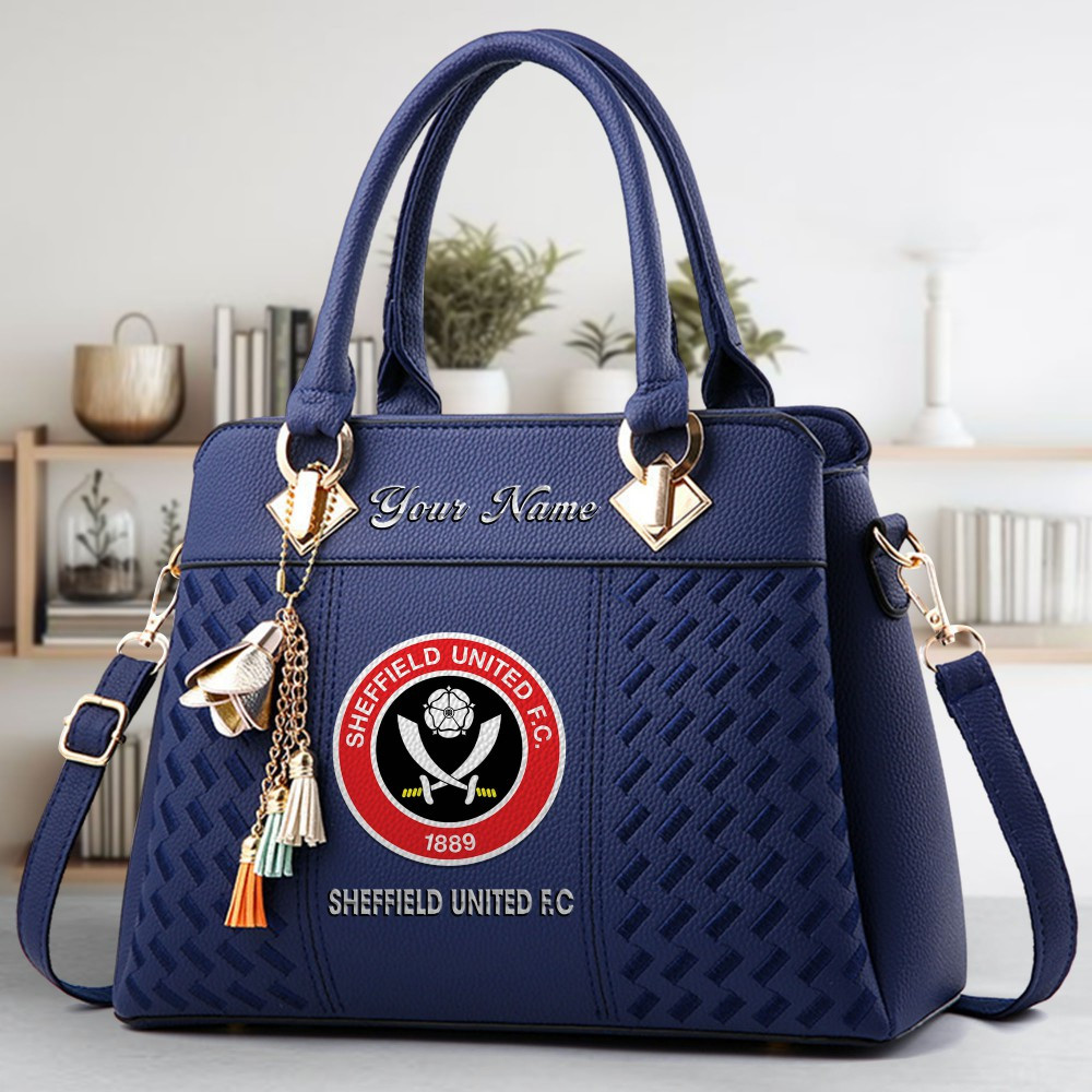 Sheffield United Fc Logo Crossbody Zip Hand Bag With Tassel Custom Name For Women - Image 3
