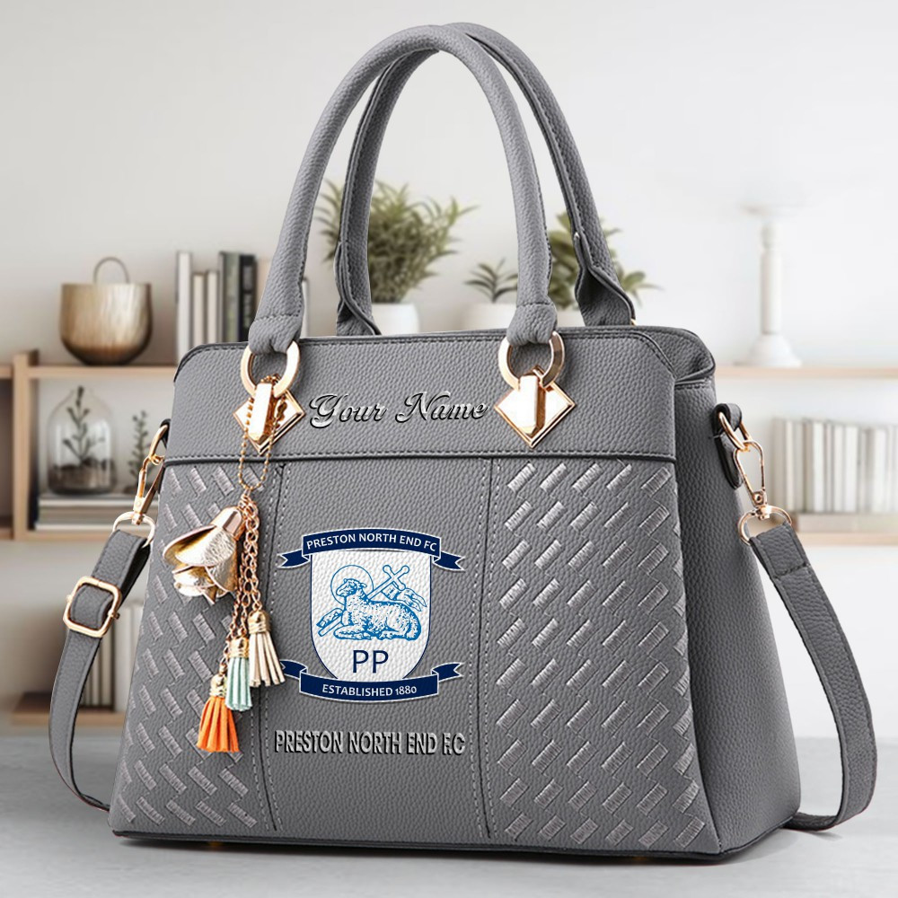 Preston North End FC Logo Crossbody Zip Hand Bag With Tassel Custom Name For Women - Image 4