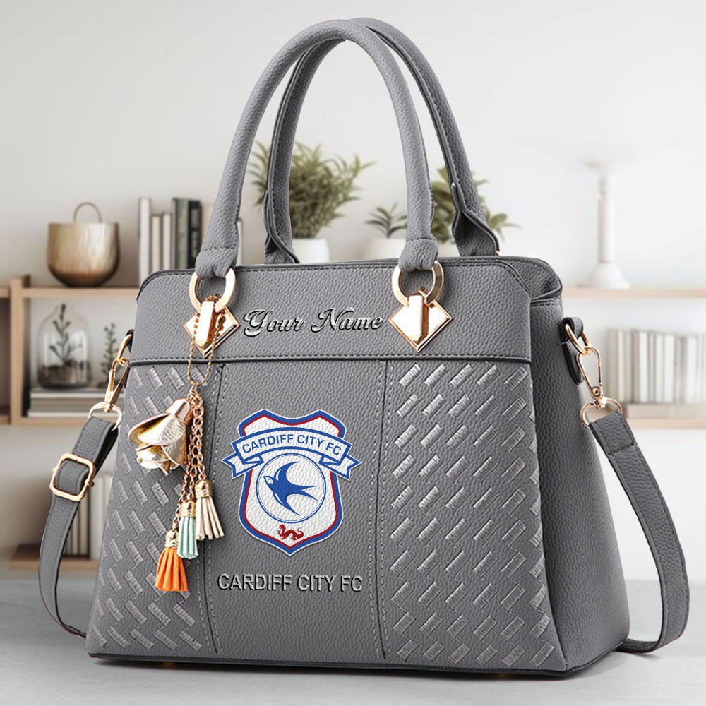 Cardiff City Fc Logo Crossbody Zip Hand Bag With Tassel Custom Name For Women - Image 4