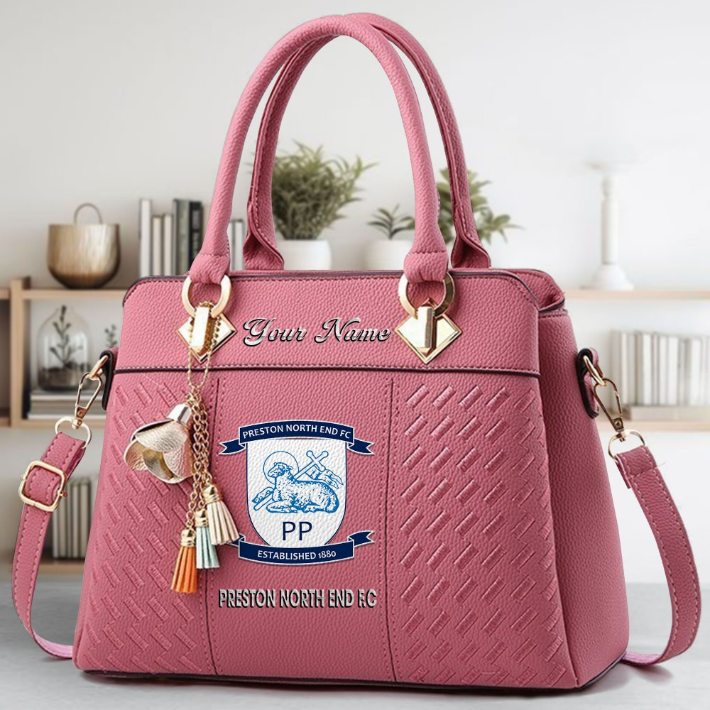 Preston North End FC Logo Crossbody Zip Hand Bag With Tassel Custom Name For Women - Image 5