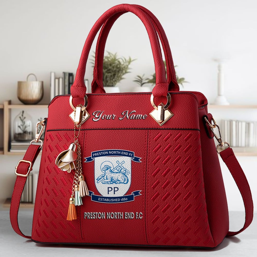 Preston North End FC Logo Crossbody Zip Hand Bag With Tassel Custom Name For Women - Image 6