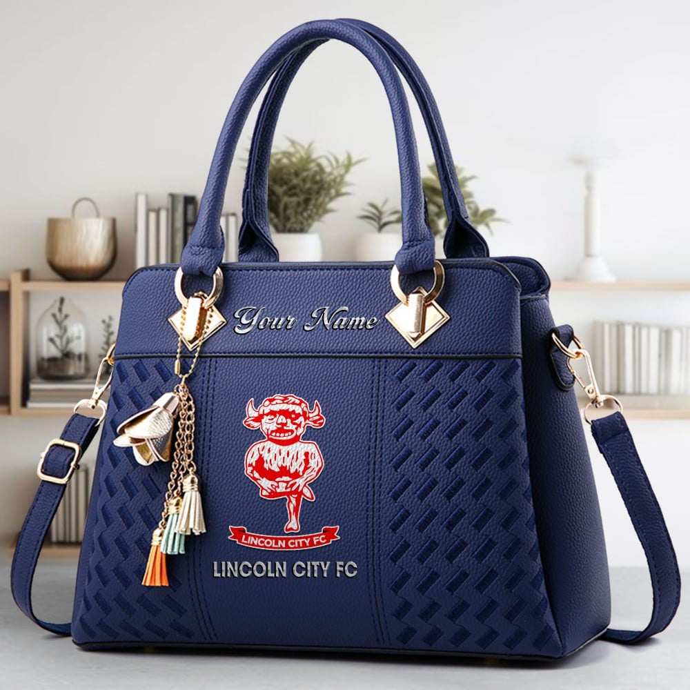 Lincoln City Fc Logo Crossbody Zip Hand Bag With Tassel Custom Name For Women - Image 2