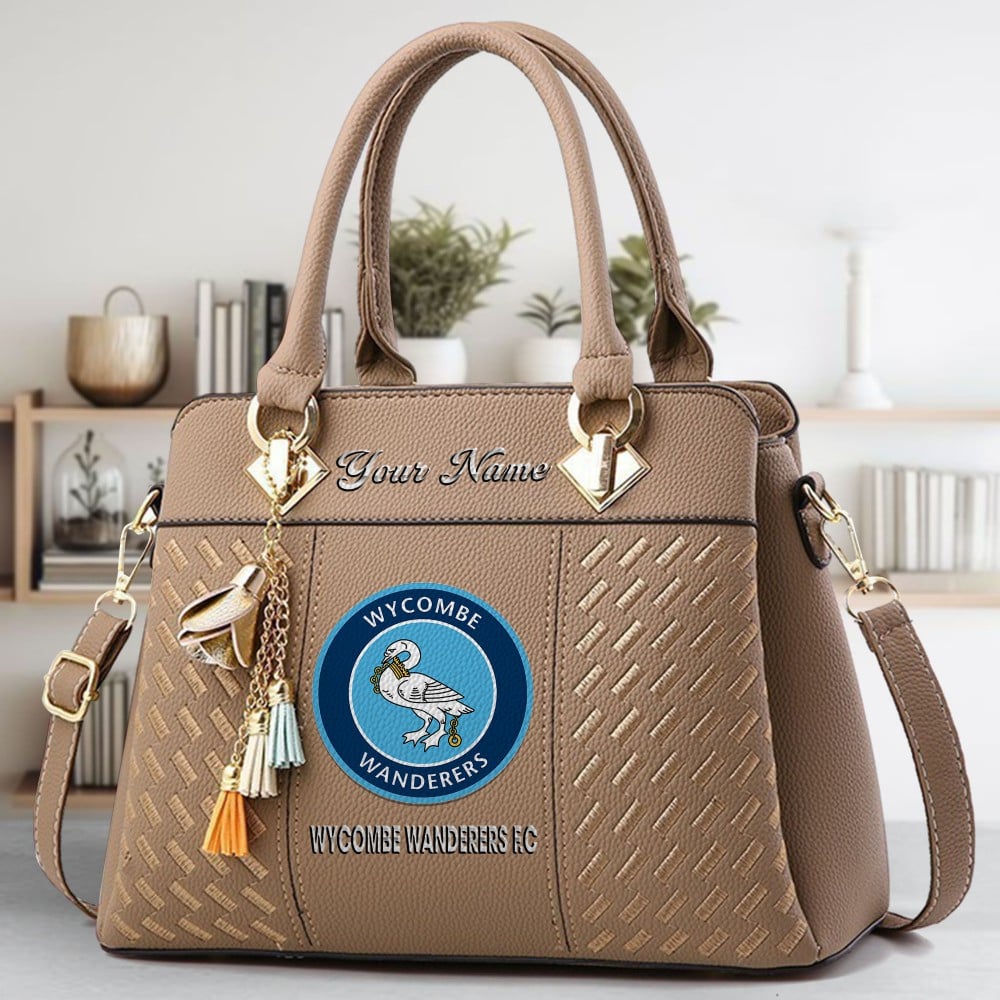Wycombe Wanderers Fc Logo Crossbody Zip Hand Bag With Tassel Custom Name For Women - Image 3