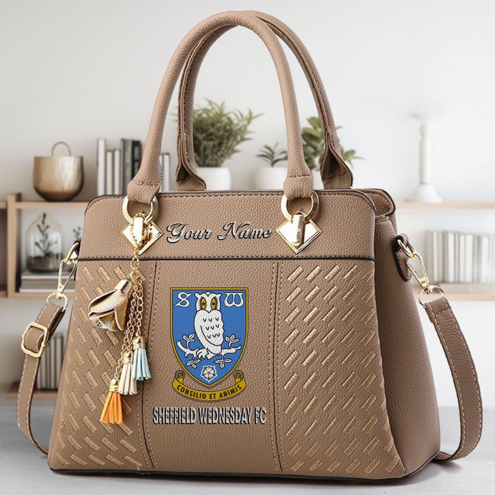 Sheffield Wednesday Logo Crossbody Zip Hand Bag With Tassel Custom Name For Women - Image 3
