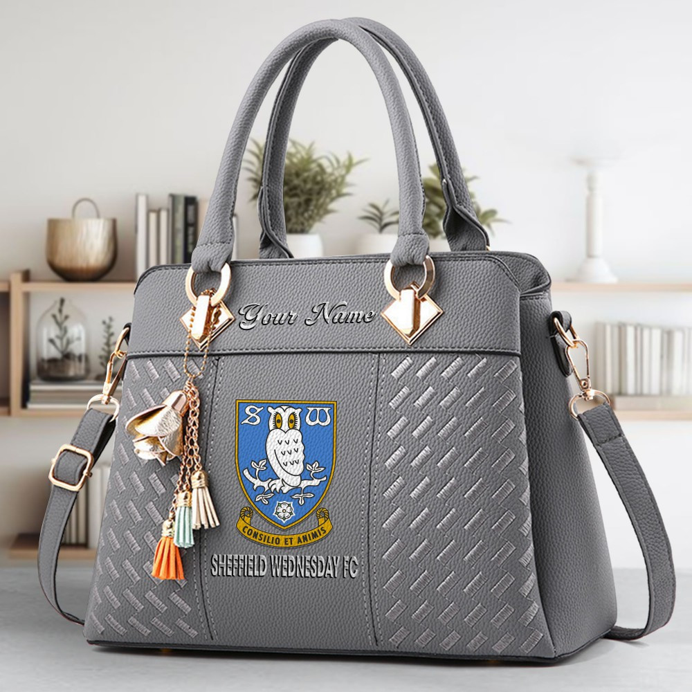 Sheffield Wednesday Logo Crossbody Zip Hand Bag With Tassel Custom Name For Women - Image 4