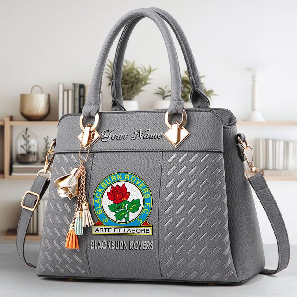 Blackburn Rovers Logo Crossbody Zip Hand Bag With Tassel Custom Name For Women - Image 4