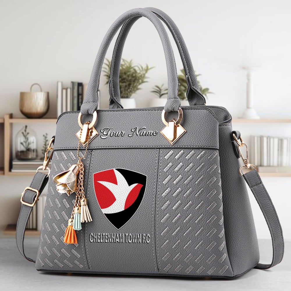 Cheltenham Town Fc Logo Crossbody Zip Hand Bag With Tassel Custom Name For Women - Image 4