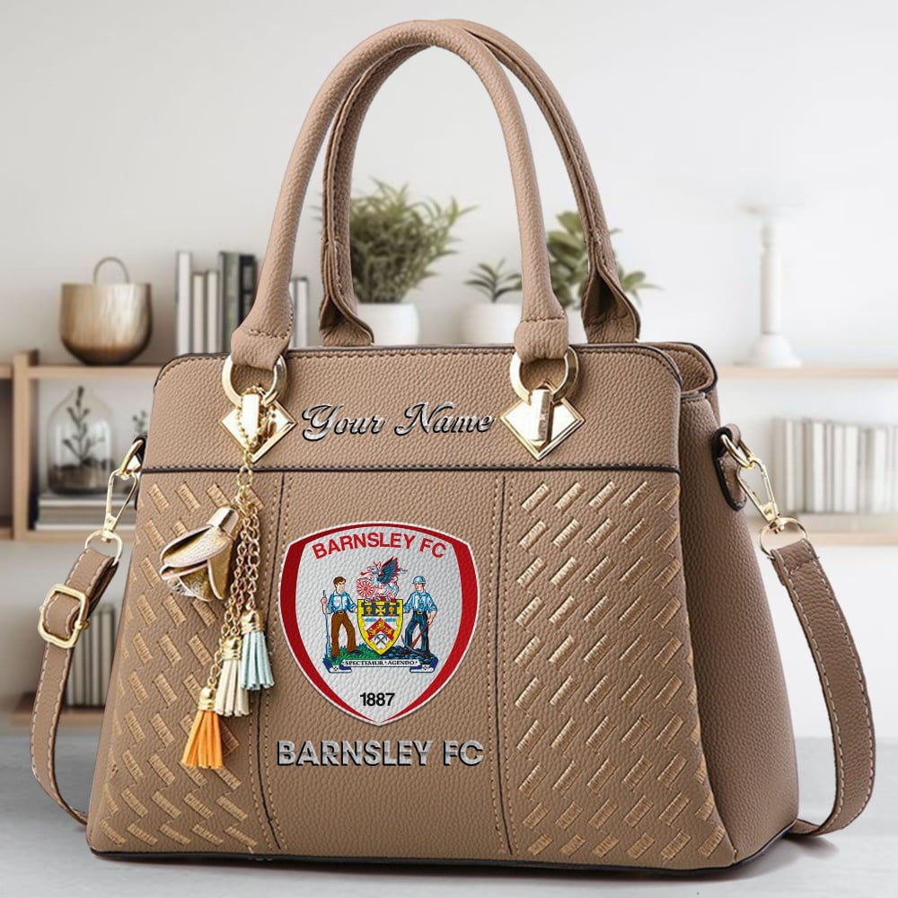 Barnsley FC Logo Crossbody Zip Hand Bag With Tassel Custom Name For Women - Image 4