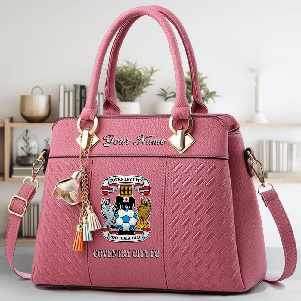 Coventry City FC Logo Crossbody Zip Hand Bag With Tassel Custom Name For Women - Image 5