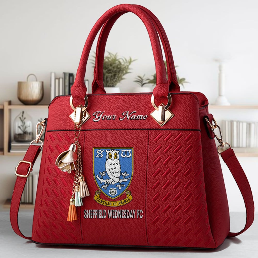 Sheffield Wednesday Logo Crossbody Zip Hand Bag With Tassel Custom Name For Women - Image 6