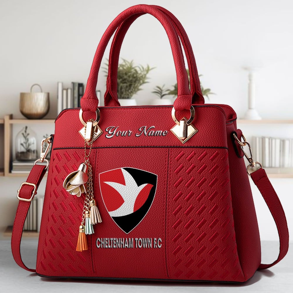 Cheltenham Town Fc Logo Crossbody Zip Hand Bag With Tassel Custom Name For Women - Image 6