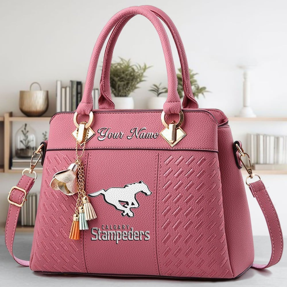 Calgary Stampeders Logo Crossbody Zip Hand Bag With Tassel Custom Name For Women - Image 6