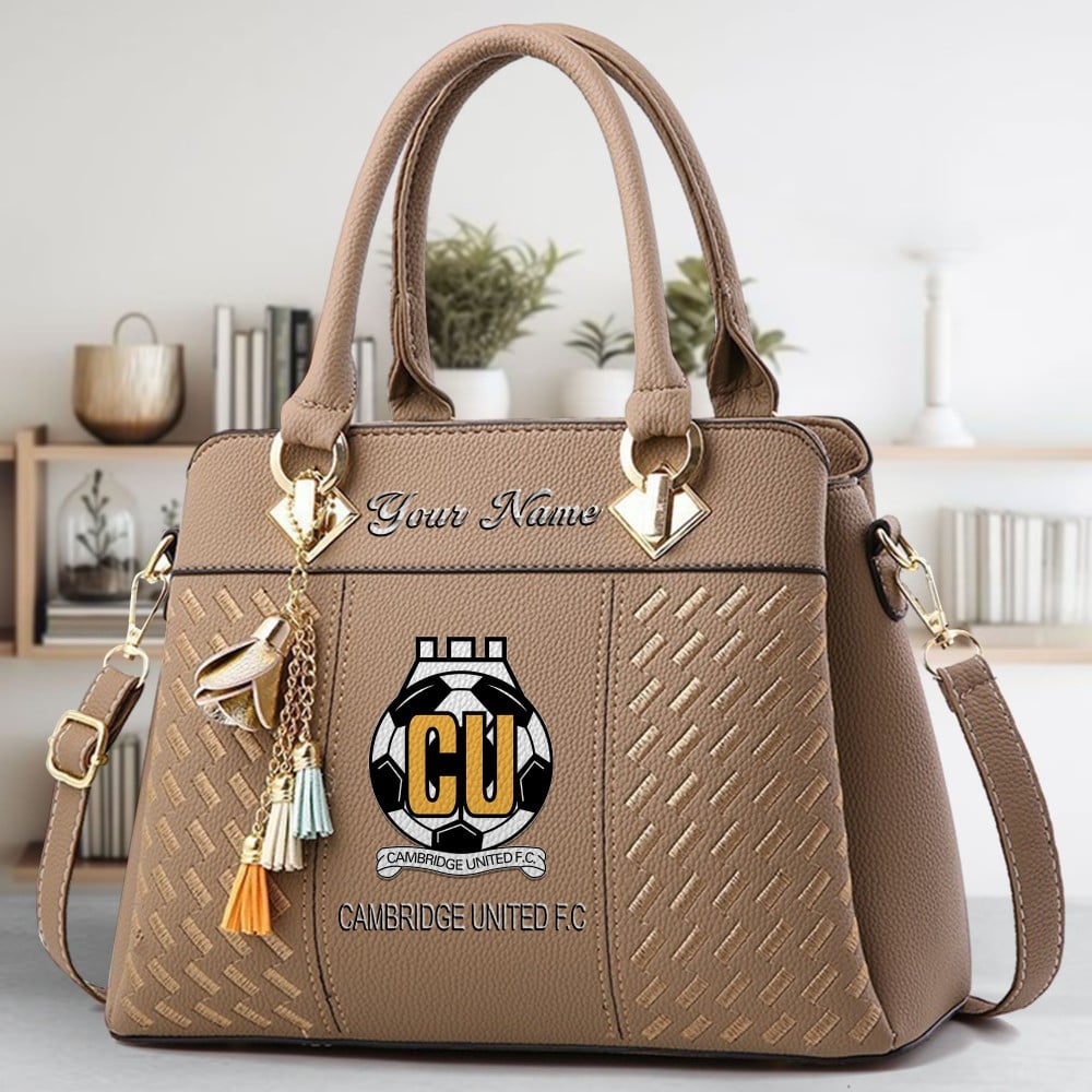 Cambridge United Fc Logo Crossbody Zip Hand Bag With Tassel Custom Name For Women - Image 3
