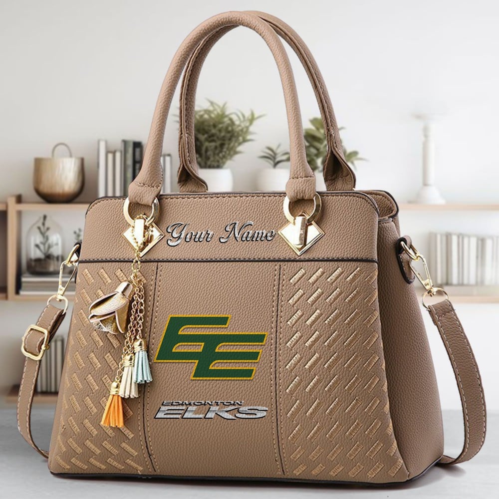 Edmonton Eskimos Logo Crossbody Zip Hand Bag With Tassel Custom Name For Women - Image 3