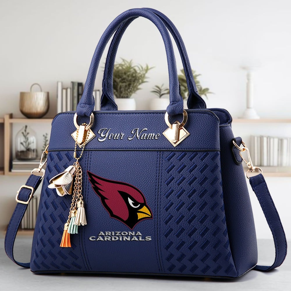 Arizona Cardinals Logo Crossbody Zip Hand Bag With Tassel Custom Name For Women - Image 3