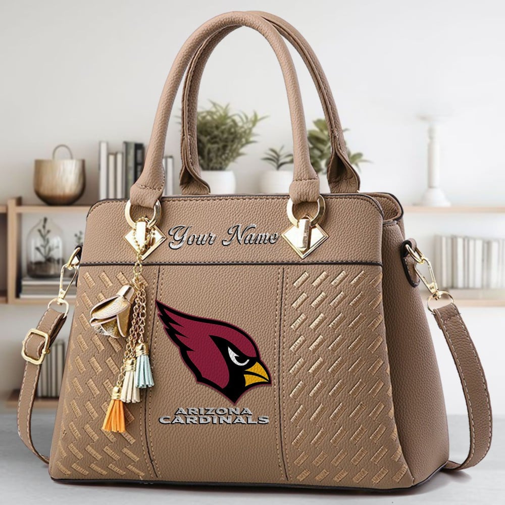 Arizona Cardinals Logo Crossbody Zip Hand Bag With Tassel Custom Name For Women - Image 4