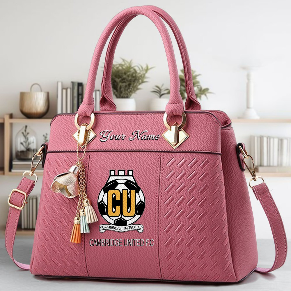 Cambridge United Fc Logo Crossbody Zip Hand Bag With Tassel Custom Name For Women - Image 5