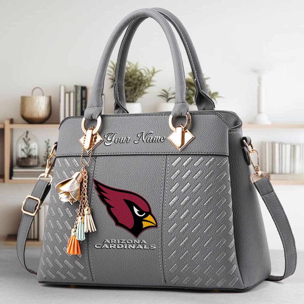 Arizona Cardinals Logo Crossbody Zip Hand Bag With Tassel Custom Name For Women - Image 5