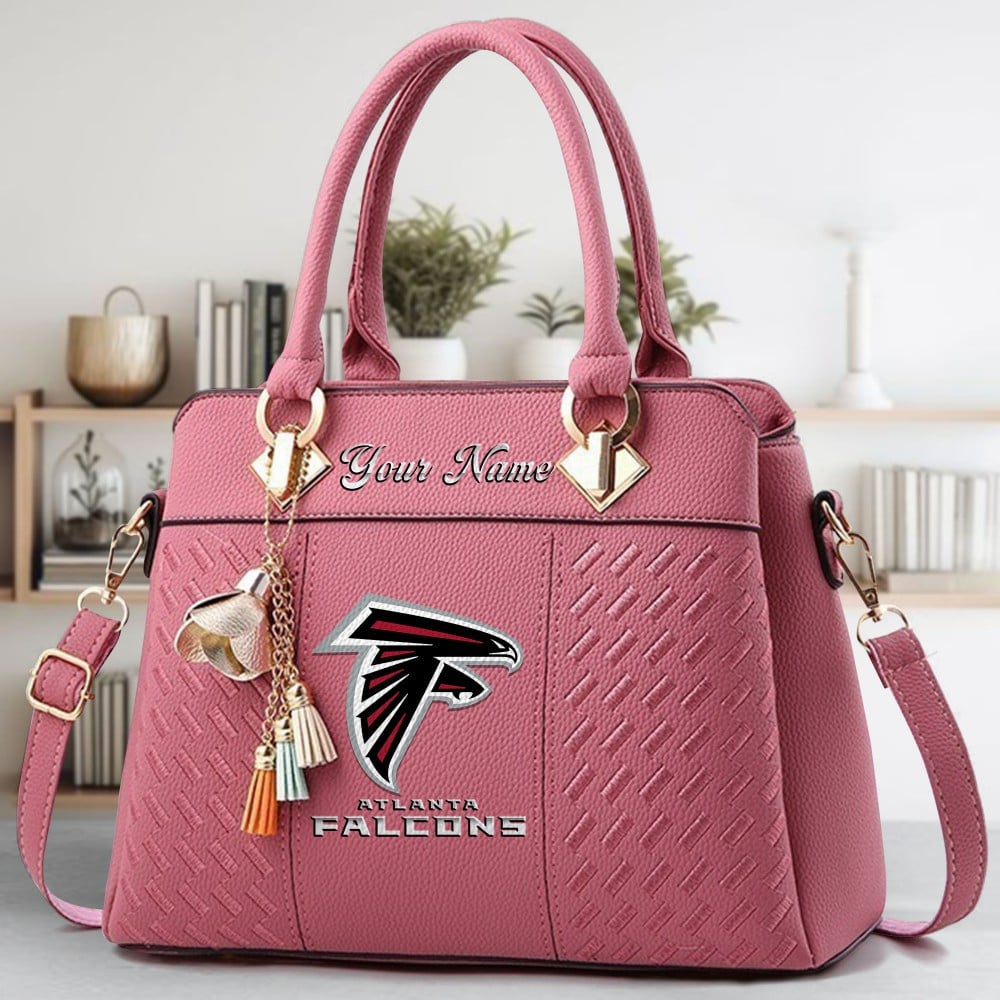 Atlanta Falcons Logo Crossbody Zip Hand Bag With Tassel Custom Name For Women - Image 5
